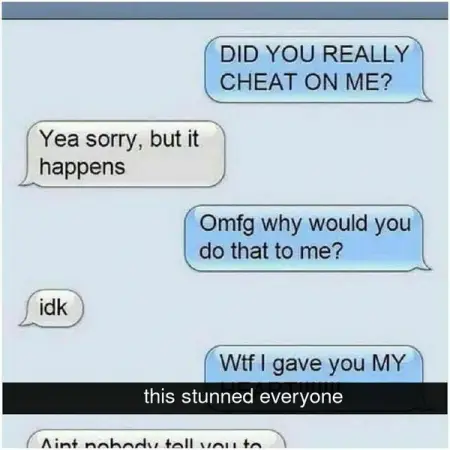 15 Cheaters Who Got Caught Via Text Messages.
THEPRIMARYMARKET.COM
Cheate