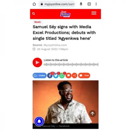 From my joy online to the world for AGYENKWA HENE by myself for HisGlor