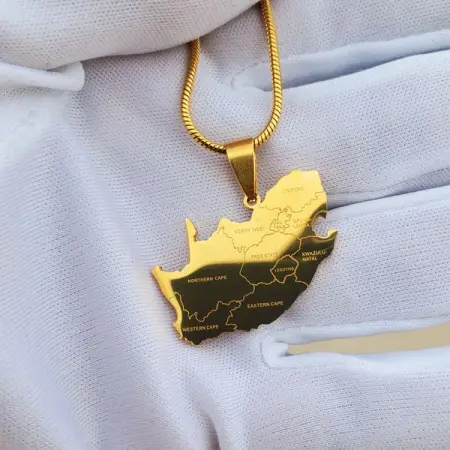 AFROOJEWELRY.COM
South African Gold Necklace
18k Gold plated South African ma
