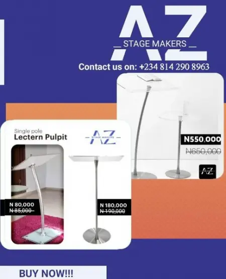 Church  Conference Podium  Side Stool
From N80,000 - N550,000
Call Now
