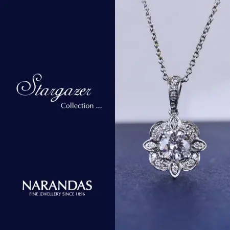 Embrace your style with a stunning diamond lily shaped pendant.  This uni