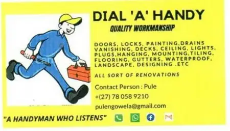 AM THE HANDYMAN WHO DOES VARIOUS ASPECTS OF FIXINGS AND REPAIRS AT LOW COS