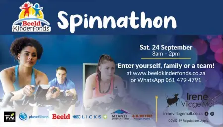 Be part of a great spinning event in aid of charity.

The Beeld Childrens Fund i