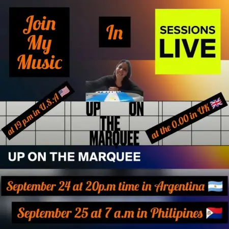 Join my music 

At the Event UP ON THE MARQUEE 

When? And what the time?

September 24 at 2