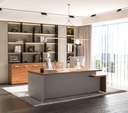 The Covian executive desk is one of our signature designs. The design provides an inspi