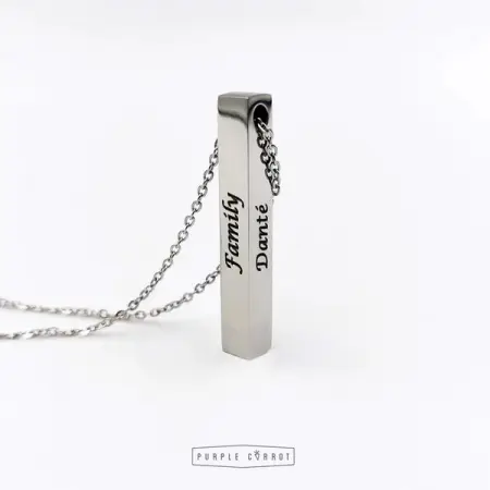 PURPLE-CARROT.CO.ZA
3D Bar Necklace Threaded
Available in Silver, Rose Gold and Black
