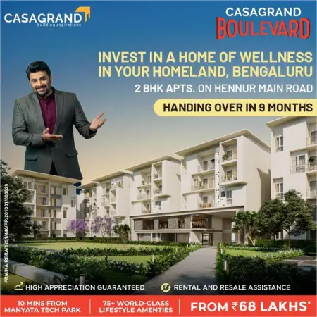 Live the lifestyle of your dreams! 2 BHK at Casagrand Boulevard, Hennur Main 
