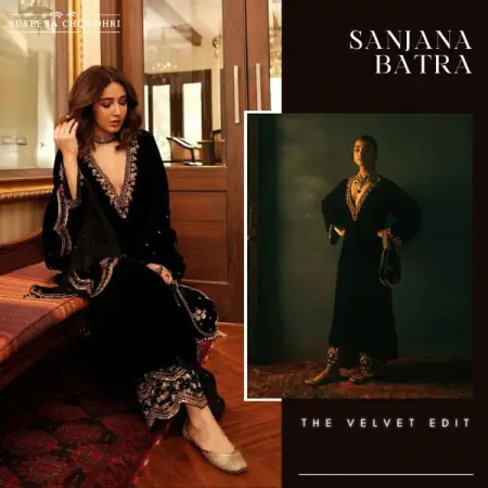 SUREENACHOWDHRI.COM
Fiza Gold Zardozi Embroidered Kurta Set  From INR 28,90