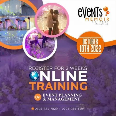 Register for our Online training on Event Planning  Management

Training starts 10th of 