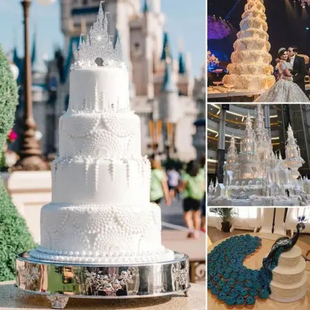 The wedding cake is the perfect opportunity to reflect the couples personality. Here a