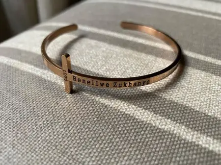 Be inspired.  Have faith. This beautiful cross cuff bangle is the perfect adju