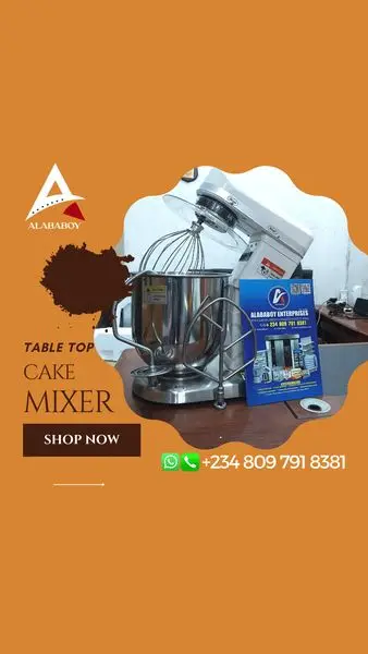 API.WHATSAPP.COM
Commercial Cake Mixer
Table Top Cake Mixer comes in 7Li