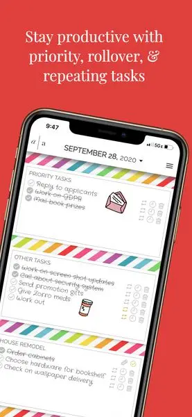 Priority, rollover,  repeating tasks
Learn More
 