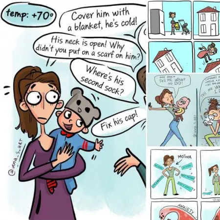 Here are some comical cartoons made by artist Inna Sacali that portray th