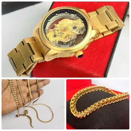 Lets Get it Started! Get Luxury Water Resistant Watch, 2 Necklaces With P