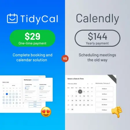 Dont play yourself by paying monthly. Get LIFETIME access to TidyCal for just one payme