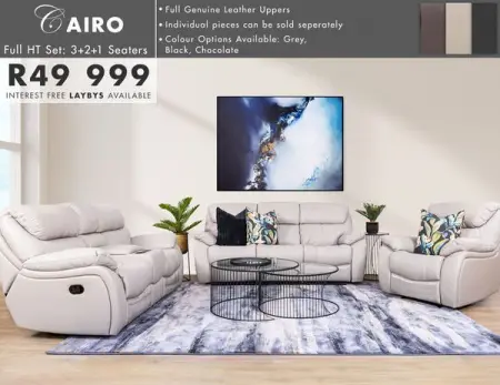 The skilful craftmanship and premium quality materials of the Cairo Leather Recliner make 