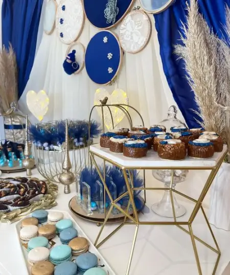 Navy blue 

buffetdenaissance bapteme babyshower anniversary birthday marocco morocco