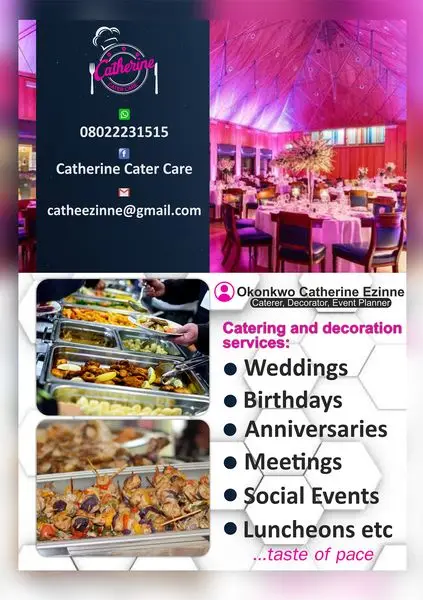 API.WHATSAPP.COM
Catherine Cater Care
Caterer
Send WhatsApp Message