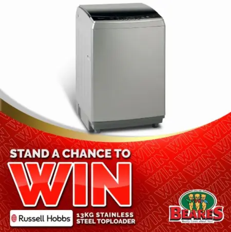 Stand a chance to WIN the Russell Hobbs 13kg Stainless Steel Top Loader
