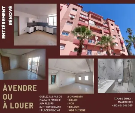  vendre ou  Louer, ce bel appartement entirement rnov, trs bien situ en plein Guliz  qq.