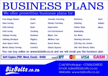 Pre-Written Business Plans for South Africa PDF, Word And Excel

1. Goat Farming 