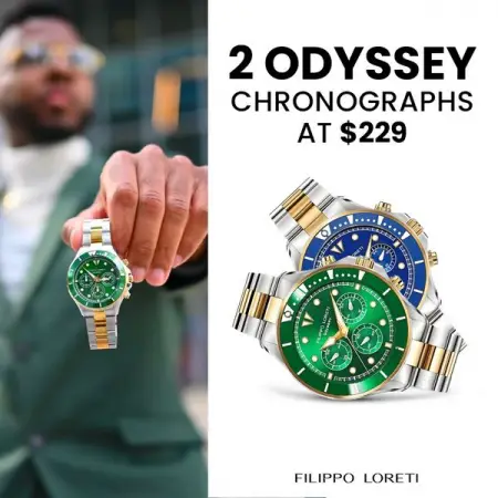 Grab any 2 Odyssey chronorgraphs at 229 or less 

Dont miss out on
Industry sta
