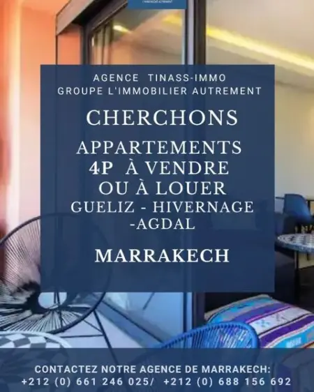 Cherchons appartements  vendre ou  Louer longue dure de 3chambres, salon 2 sdb avec
