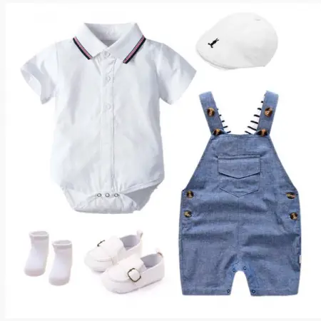 MOMORII.COM
Baby Denim Dungarees Outfit
Your little one will be all set for an adventure in
