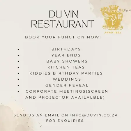 Dont forget to book your upcoming functions with us, we would love to host you