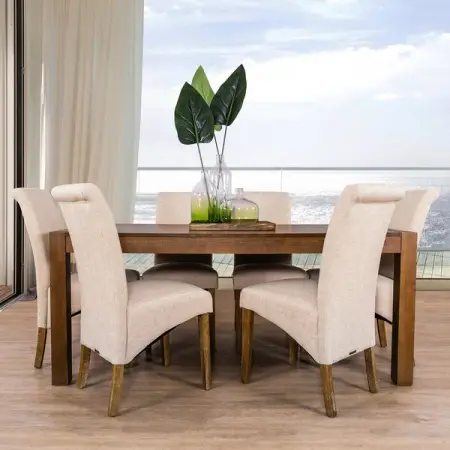 The Newton 7 Piece Dining Set celebrates humble styling and classic tones.

Ava