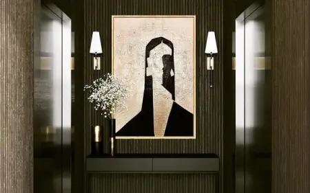 A remake of Woman No. 7 in textured metallic acrylic 130cm x 90cm. Illustration by the a