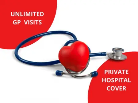Health insurance with day-to-day  hospital benefits. Claims prepaid before consul