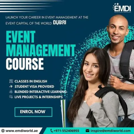 Event Management Course in Dubai by EMDI starting from September 2022.

Course Incl