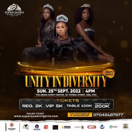 Who will be the Next Super Queen Nigeria 

Finale Competition 

Date 25 September 2022
Ti