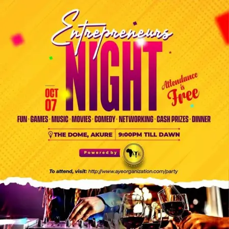 The A.Y.E Organization often hosts social events like boot camps, entrepreneurs nig