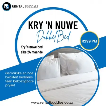 FB.ME
Dubbel Bed - R299 PM
Learn More
 