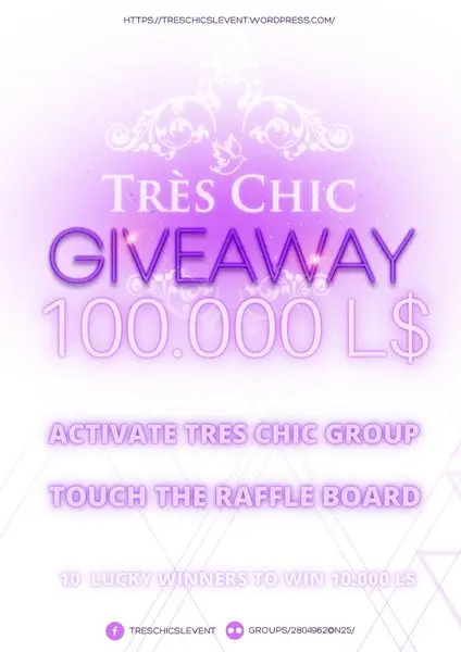 TRES CHIC G I V E A W A Y 100.000L 

During the entire month of September, we will run