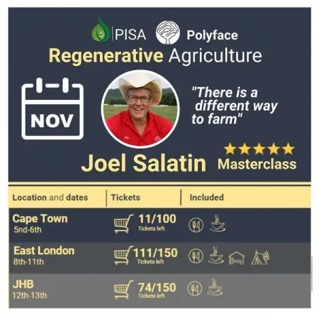 JOEL SALATIN will be in South Africa in November!

Joel has been a huge support to us 