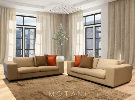 

Soft Italian leather in a spectrum of colours makes the  couch a chic a