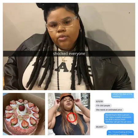 After she was offered to cater a wedding for a client with a ridiculously 