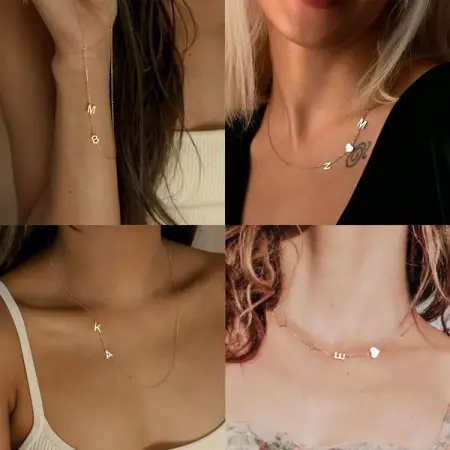 A tiny sideways initial necklace that you will love! A perfect special g