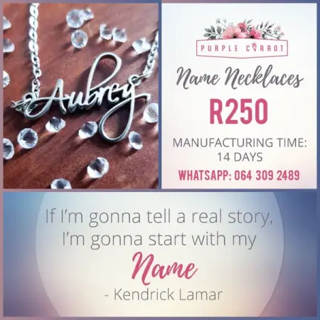 R250

Designer Hypoallergenic stainless steel name necklace with the name of y