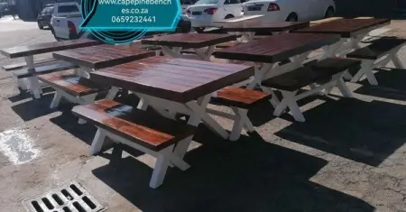 Quality Tables and Benches - R125.00

WE MANUFACTURE AND SUPPLY HIGH QUALITY PINETREATED