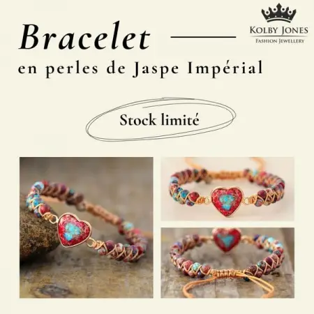  STOCK LIMITE 
conomisez 30  sur notre bracelet en perles de Jaspe Imprial 