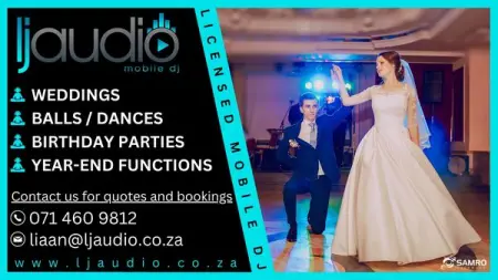 LJ Audio - Mobile DJ

LJ Audio is n gelisensieerde Mobile DJ. Ons spesialiseer 