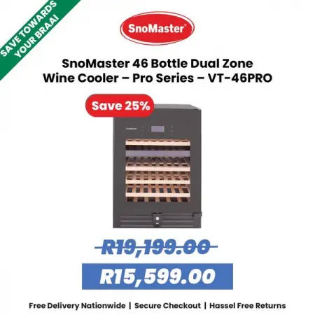 ACDIRECT.CO.ZA
SnoMaster 46 Bottle Dual Zone Wine Cooler  Pro Series  VT-46PRO
Shop N