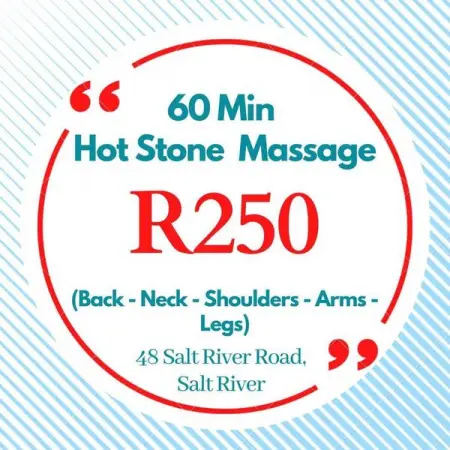 Full Body Massage
R200 60 min
R300 90 min
WhatsApp us on 064 325 8267

Or c