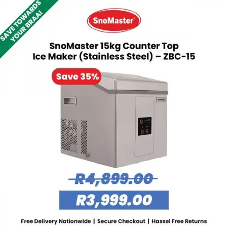 ACDIRECT.CO.ZA
SnoMaster 15kg Counter Top Ice Maker Stainless Steel  ZBC-15
Shop Now
 