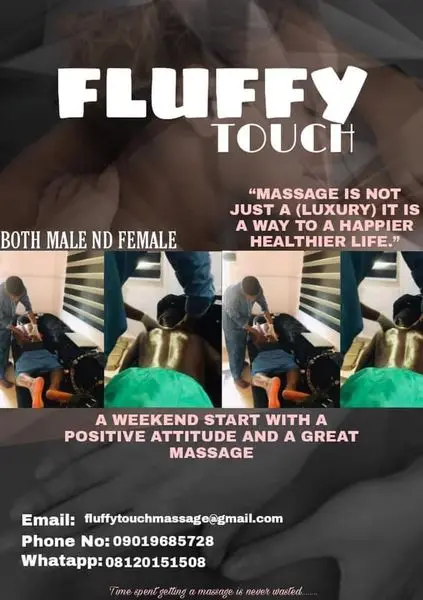 We offer the best massage service
We are jut a dm away
Fluffy Touch
We offer the b